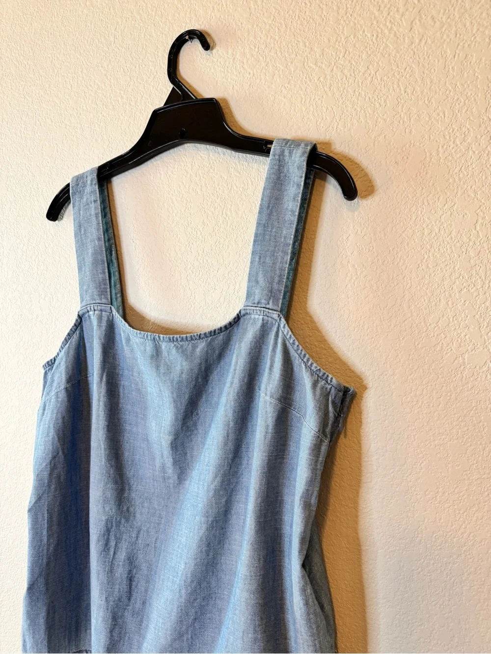 J. Crew Chambray Cotton Squareneck Tank Top  NEW Size Medium